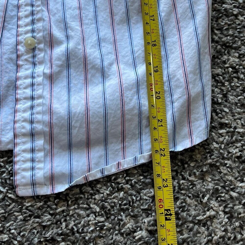 Vintage Abercrombie & Fitch Button Up Shirt Womens Large White Striped L/S Top - Picture 6 of 7